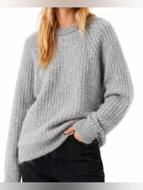 NWT - Yellow Label Co. Unisex Alpaca Mohair Sweater Light Grey XL XXL Oversized